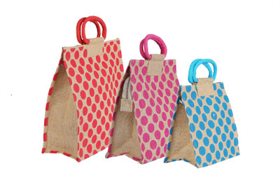 

CSM Combo of 3 multipurpose jute bag Pack of 3 Grocery Bags(Multicolor)
