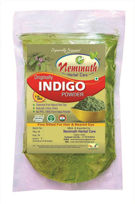

Neminath Herbal Care Indigo Powder(indigofera Tinctoria) For Hair & Beard Dye - Black (114 Grams) Hair Color(Green)