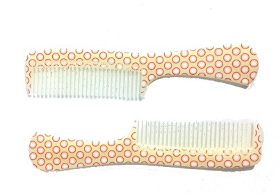 

A2Z Combs Polka Dots Beige Hair Comb Wide Teeth (Pack of 2) / Hair comb set / Hair comb for men / Hair Comb for Women / Combs with handle / Combs for men / Comb for Women