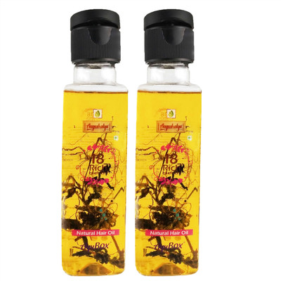 

Aayushalya 18 Rich Herbs Hair Oil (Pure Natural & Ayurvedic Solution for Hair Treatment, Anti Hair Fall, Hair Growth & Healthy Scalp Skin) Combo of 2 x 100ml Hair Oil(200 g)