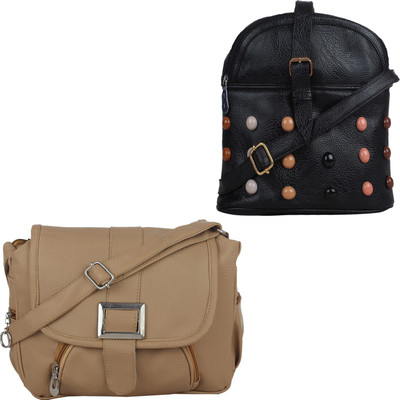 

Element cart Shoulder Bag(Beige, Black)