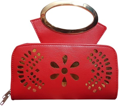 

Bloomtail Hand-held Bag(Red, Gold), Gold;red