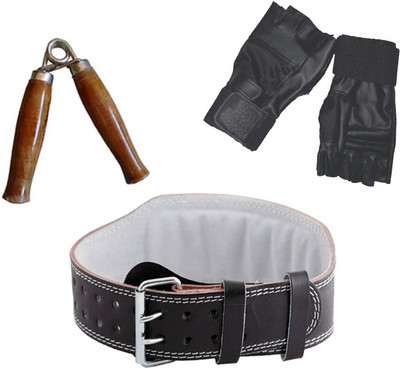 

StepInnStore Best 1*Pc Wooden Hand Grip,1* Pair Gym Gloves And 1*Pc Gym Belt Gym & Fitness Kit