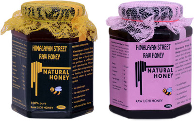 

himalayan street raw honey 100% NATURAL UNPROCESSED RAW SIDR BERRY & RAW LITCHI HONEY (500 GM X 2)(1 kg, Pack of 2)