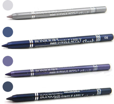 

Bonjour Paris Long lasting shocking color kajal(silver, navy blue, purple, party blue)