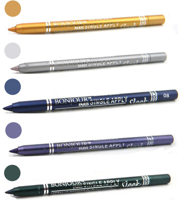 

Bonjour Paris Long lasting shocking color kajal(golden, silver, navy blue, purple, green)