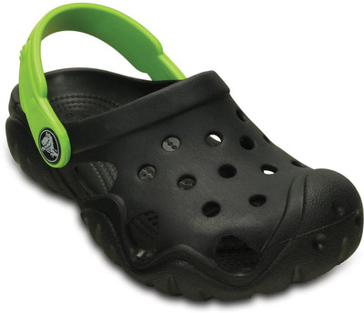 

Crocs Boys & Girls Sling Back Clogs(Black, Black/volt green