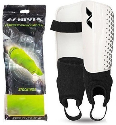 

Nivia 'Speedy' Shin guard (Large) + one Pair of Football Stockings - Football Kit