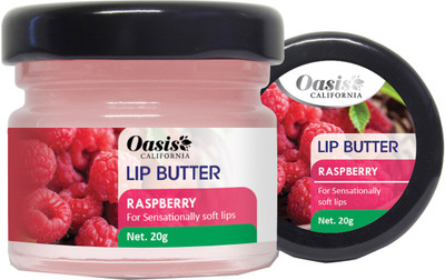 Oasis CALIFORNIA Lip Butter For Sensationally Soft lips Raspberry Flavoured Raspberry(Pack of: 1, 20 g)