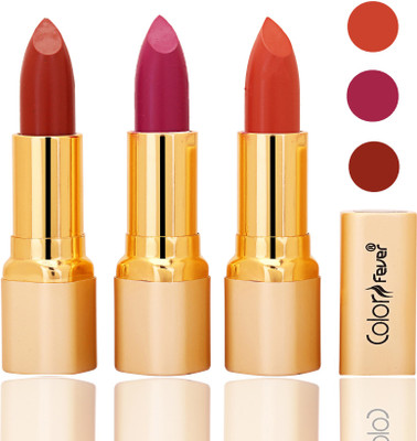 

Color Fever lipstick with Vitamin E, Enriched soft and smooth 9 to 5 matte(dry orange, purple, brick orange, 12 g)