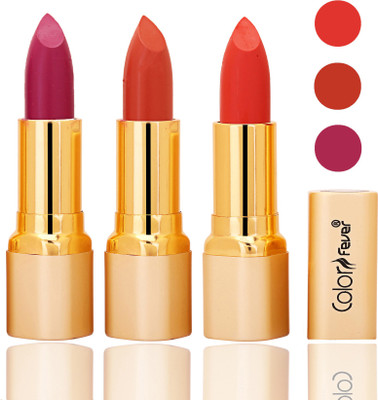 

Color Fever lipstick with Vitamin E, Enriched soft and smooth 9 to 5 matte(purple, brick orange, orange, 12 g)