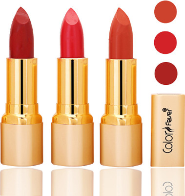

Color Fever lipstick with Vitamin E, Enriched soft and smooth 9 to 5 matte(red, red, brick orange, 12 g)