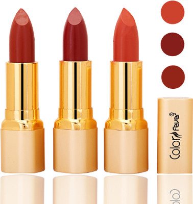 

Color Fever lipstick with Vitamin E, Enriched soft and smooth 9 to 5 matte(dry orange, mauve, brick orange, 12 g)
