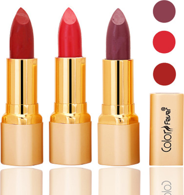

Color Fever lipstick with Vitamin E, Enriched soft and smooth 9 to 5 matte(red, red, plum, 12 g)