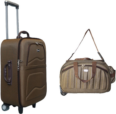 

VIDHI Duffel Bag, Check-in Suitcase Combo(Brown)