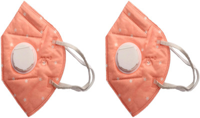 

Vritraz N95 PM 2.5 Anti-Pollution Activated Carbon Face Mask with Breathing Valve (Pink,,Pack of 2) Mask