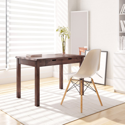 Flipkart Perfect Homes PureWood Mango Study Table(Free Standing, Finish Color - Walnut)