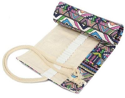 

decor 36 Canvas Pencil & Pen Holder with Canvas Wrap Roll Used for Artist, Students & Best Gifts.(36 Holes) Art Canvas Pencil Box(Set of 36, Multicolor)