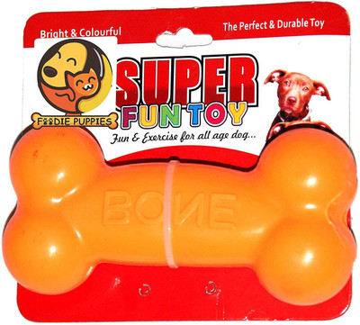 

Foodie Puppies High Quality Squeeze Bone Dog Toy - Color May Vary Rubber Chew Toy, Fetch Toy For Dog