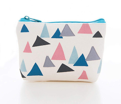 

Kolorfish Canvas Change Wallet Holder Zipper Mini Triangle Coin Purse(Multicolor)