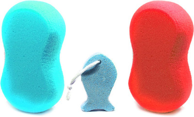 

EKAN Jolly Sponge For Bathing, Fish Shape Pumice Stone For Foot, Multicolor, Set Of 3
