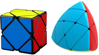 

Rubik's Domino Skewb Black & QIYI Mastermorphix Bright Colors 3D Brain Teaser Puzzle Recommended for 3 -99 yrs (Combo of 2)(2 Pieces)