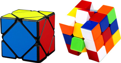 

Rubik's Domino Skewb Black & 3x3 HMC Cube Bright Colors 3D Brain Teaser Puzzle Recommended for 3 -99 yrs (Combo of 2)(2 Pieces)