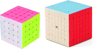 

Rubik's Domino 5x5 Stickerless & 7x7 QIYI Stickerless Cube Bright Colors 3D Brain Teaser Puzzle Recommended for 3 -99 yrs (Combo of 2)(2 Pieces)