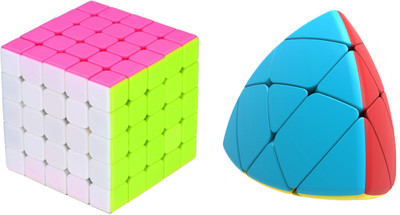 

Rubik's Domino 5x5 Stickerless & QIYI Mastermorphix Cube Bright Colors 3D Brain Teaser Puzzle Recommended for 3 -99 yrs (Combo of 2)(2 Pieces)