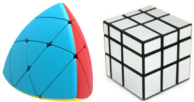 

Rubik's Domino QIYI Mastermorphix & QIYI Silver Mirror Cube Bright Colors 3D Brain Teaser Puzzle Recommended for 3 -99 yrs (Combo of 2)(2 Pieces)