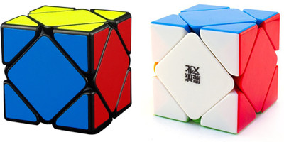 

Rubik's Domino Skewb Black & Skewb Stickerless Bright Colors 3D Brain Teaser Puzzle Recommended for 3 -99 yrs (Combo of 2)(2 Pieces)