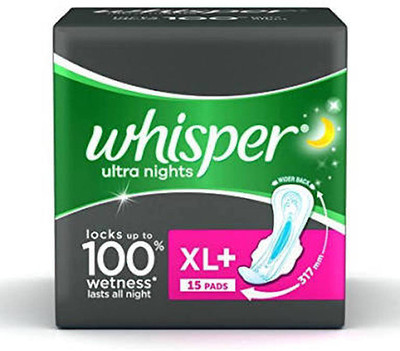 

Whisper Ultra nights 15 pads Sanitary Pad