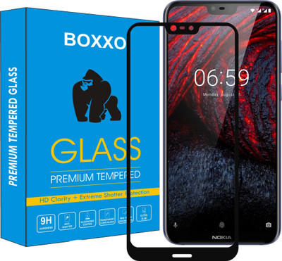 Boxxo Edge To Edge Tempered Glass for Nokia 6.1 Plus(Pack of 1)