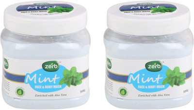 

Zerb Natural Extracts Enriched Whit Aloe Vera Mint Face & Body Mask - 500 gm Pack Of 2 Scrub(500 g)