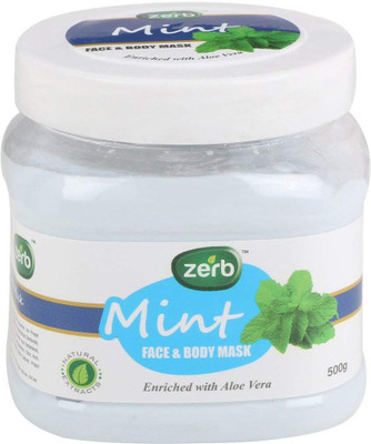 

Zerb Natural Extracts With Aloe Vera Removes Oil Dirt And Makes Your Skin Soft And Supple Mint Face & Body Mask Scrub(500 g)