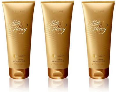 

Oriflame Sweden MILK & HONEY GOLD SUGAR SCRUB 75g ( PACK OF 3 ) Scrub(225 g)