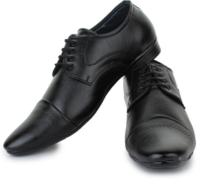 

D-SNEAKERZ Synthetic Leather Casual Wedding Partywear Formal Shoes For Mens And Boys Lace Up For Men(Black