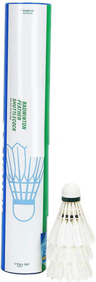 

QUINERGYS ™Top Grade "A" Gold Ace Feather Shuttlecock (Speed 76) Feather Shuttle - White(Medium Slow, 76, Pack of 3)