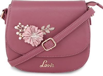 

Lavie Women Evening/Party Pink Leatherette Sling Bag
