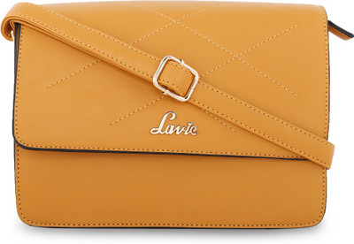 

Lavie Women Casual Yellow Leatherette Shoulder Bag