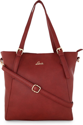 

Lavie Women Casual Maroon Leatherette Tote