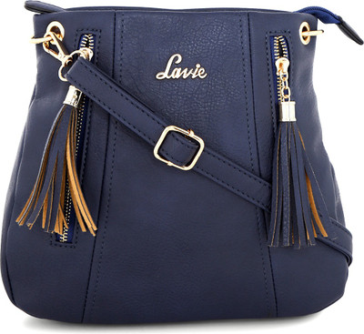 Lavie Women Casual Blue Leatherette Shoulder Bag