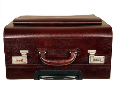 HYATT Genuine Leather Pilot Trolley bag Small Travel Bag - Medium(Brown)