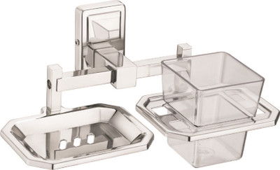 

Impulse Platinum Stainless Steel 304 Grade Darcy 2 In 1 Tooth Brush Holder - Tumbler Holder - Soap Holder - Soap Dish - Bathroom Accessories(Silver)