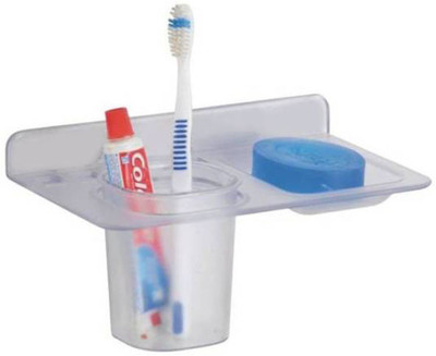 

Quick Silver Tumbler Holder With Soap Dish(White)