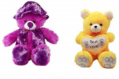 

GAMERPOINT Purple Jacket & Yellow Teddy bear By one Get One Offer . - 11 cm(Multicolor)