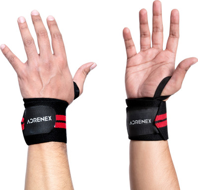 Adrenex by Flipkart Pack of 2, Neoprene Padded, Weight Lifting Wrist Support with Velcro Closure(Black, Red)