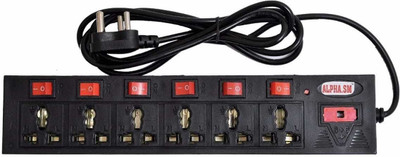

ALPHA.SM 6+6 SOCKET SURGE PROTECTOR 6 Socket Surge Protector(Black)