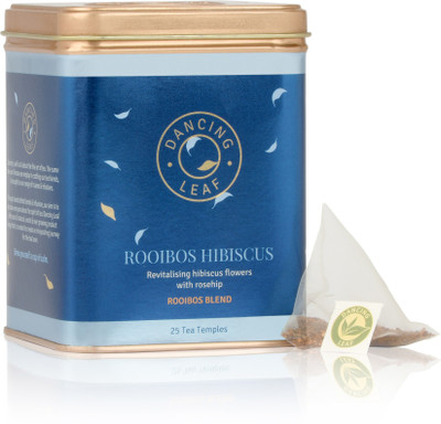 

Dancing Leaf Rooibos Hibiscus (25 Tea Temples) Hibiscus Green Tea Bags Box(25 Bags)