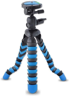 

yantralay 12 inch Flexible Tripod With Quick Release Plate, Mobile Holder And Rotating Ball Head For DSLR, Action Cameras & Smartphones Tripod(Blue, Black, Supports Up to 2000 g)